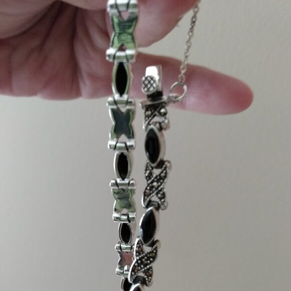 Black onyx ring & bracelet set . - Picture 5 of 7